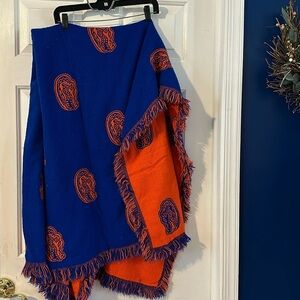 Sports Coverage University of Florida Double Sided Gator Logo Fringed Blanket